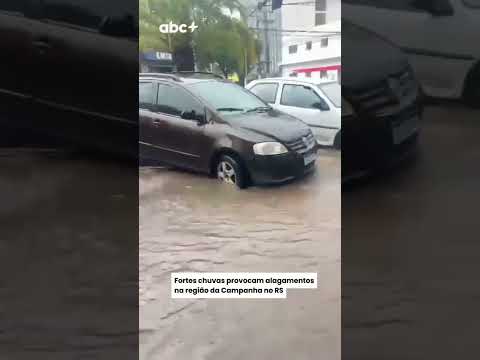 Fortes chuvas provocam alagamentos na região da Campanha no RS