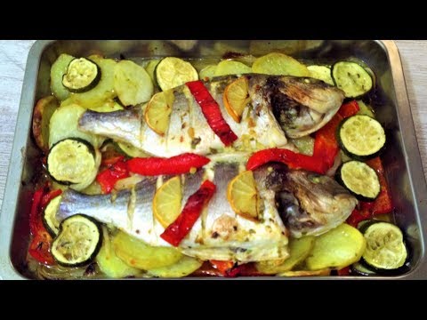 Doradas al horno con verduras