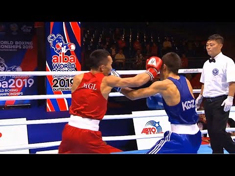 Round of 32 (57kg) ERDENEBAT Tsendbaatar (MGL) vs SEITBEK UULU MUNARBEK (KGZ) /AIBA World 2019