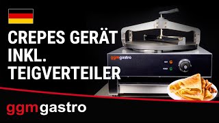 Crêpière professionnelle - Thermostat réglable - Ronde - Ø 400mm incl. râteau à crêpes
