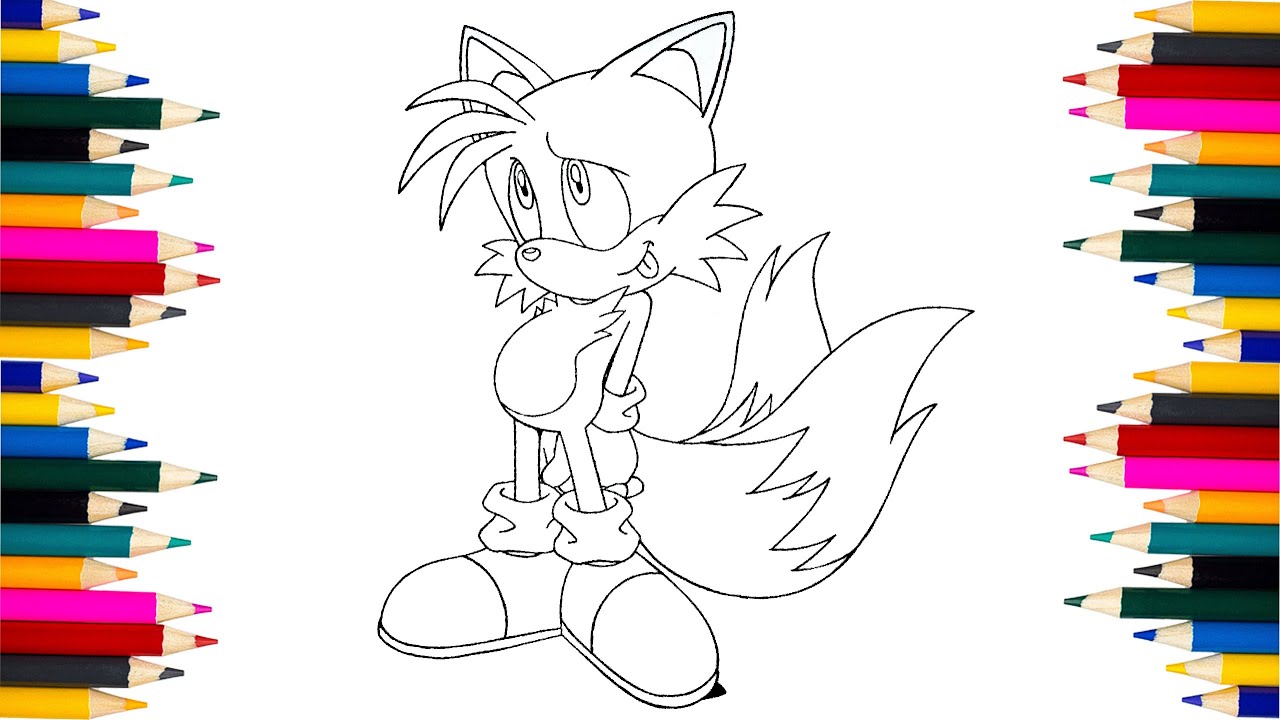 Tails Coloring Page - How to draw Tails - Sonic 2 the Hedgehog Coloring Pages - How to Draw Sonic