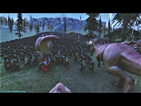 13 Tyrannosaurus Rex vs 10000 Romans Ultimate Epic Battle Simulator