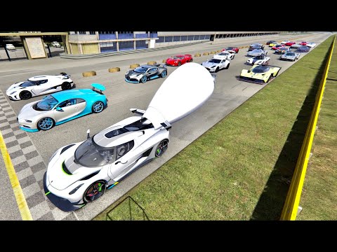 Koenigsegg Jesko with Boeing Turbine Engine vs Fastest Hypercars - Old Monza