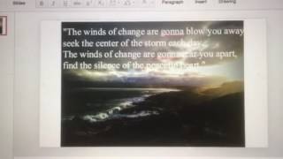 Winds of change are gonna blow you away