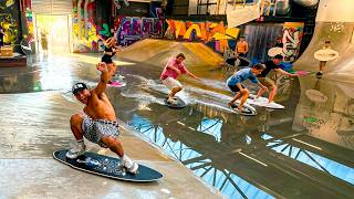We FLOODED a skatepark to SKIMBOARD!