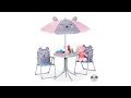 Chaises table enfants avec parasol Vert