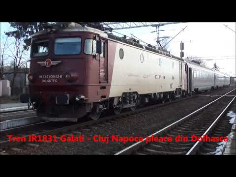 Tren IR1831 Galati - Cluj Napoca intra si pleaca din Dolhasca - 12.02.2020
