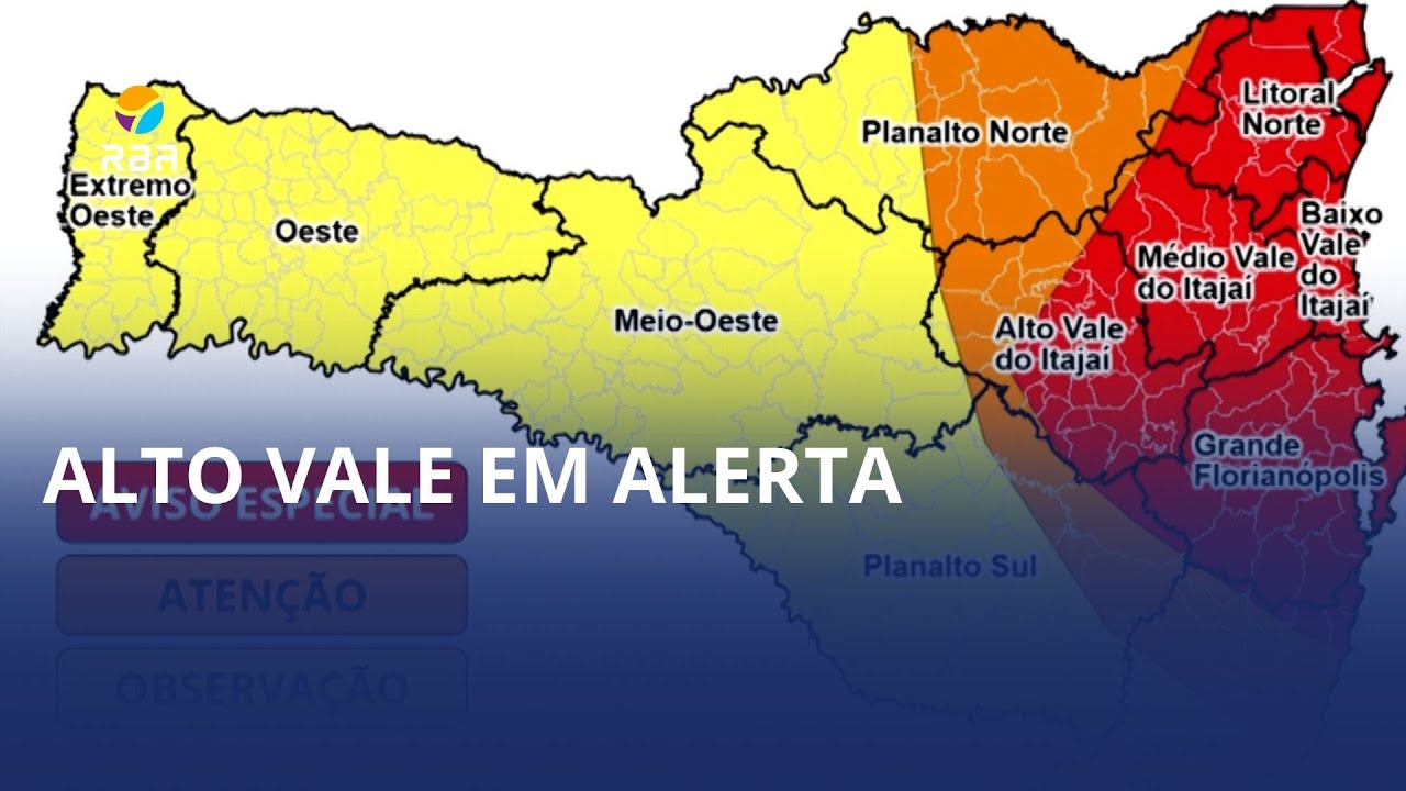 Atenção: temporais e chuva intensa atingem Santa Catarina