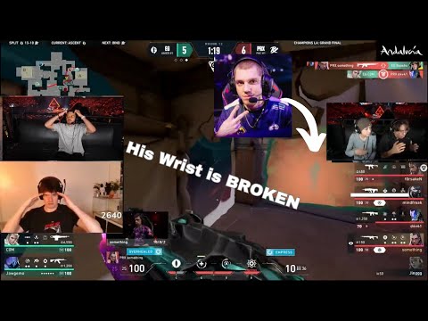 Streamers shocked by PRX Something's *INHUMAN REACTIONS* vs Demon1 and EG | VCT Champions LA 2023