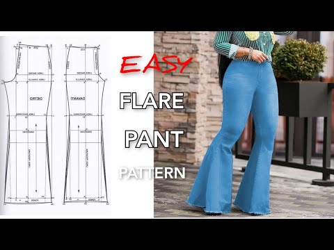 How to make a Bell Bottom Trouser || Pant Tutorial || Flared trouser DIY