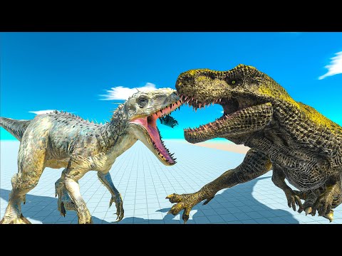 Evolution T-rex vs Indominus rex + Its variable genome - Dinosaur Battles