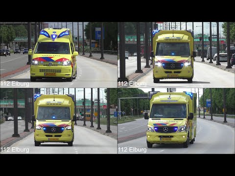 A1 Diverse Ambulances uit Groningen en Drenthe met spoed naar het UMCG Ziekenhuis in Groningen