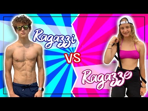 RAGAZZI Vs RAGAZZE in PISCINA all'ACQUAPARK Tuffi Ombrellone e Crema Solare