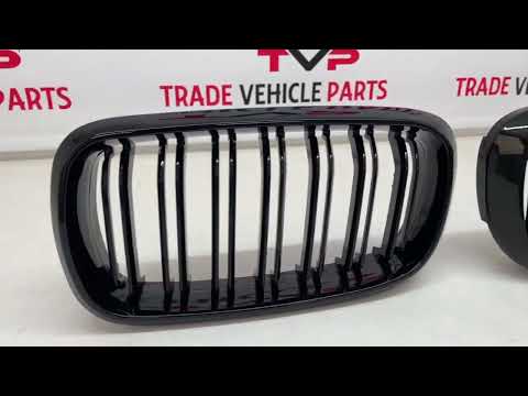 Fits BMW X5 F15 X6 F16 2013-2018 Front Kidney Grilles Twin Double Slats Gloss Black video