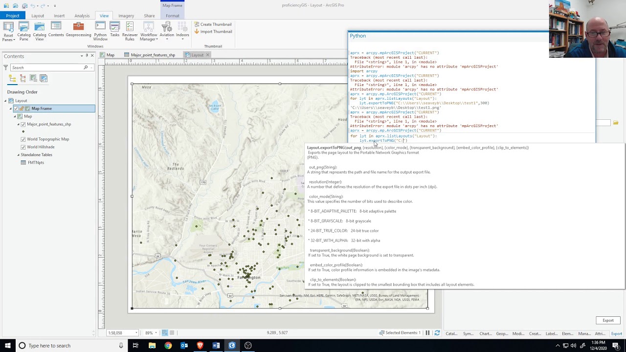 Exporting ArcGIS Layout Using Python Window