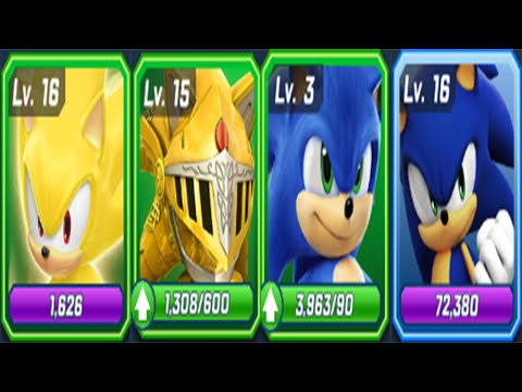 Sonic Forces Speed Battle - Yellow Sonic Skins vs Blue Skins - All 62 Characters Unlocked Gameplay