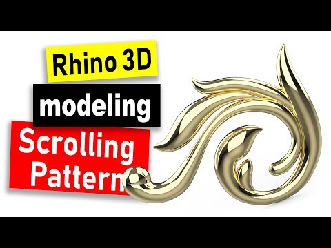 Scrolling Pattern 3D Modeling in Rhino 6: Jewelry CAD Design Tutorial #76