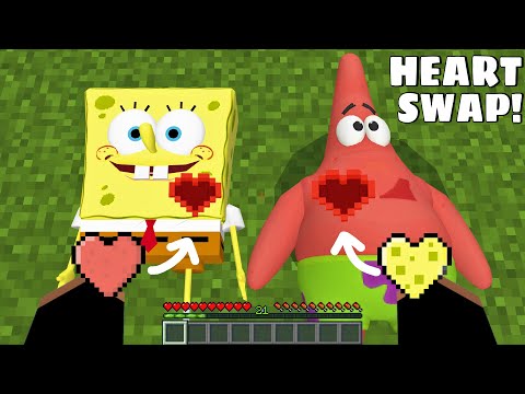 What if I SWAP THE HEART OF SPONGEBOB AND PATRICK in Minecraft - Gameplay - Coffin Meme