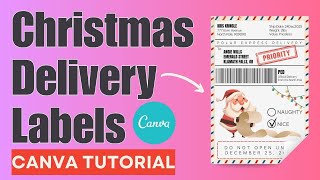 How to Make Christmas Delivery Labels in Canva | Easy Santa Shipping Labels Tutorial for Beginners