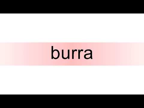 How to pronounce burra