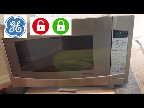 How to LOCK or UNLOCK GE Microwave Oven (Turn On Off Child Lockout Feature White Black Reset Option)