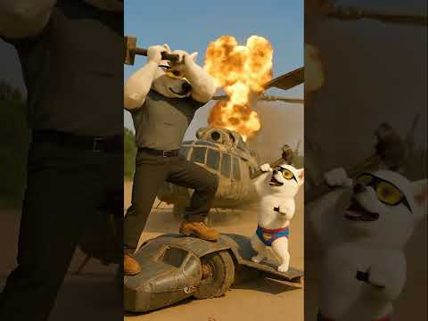 The Puppy was teased for playing a cardboard Helicopter, Daddy Dog built a water-spraying one #movie