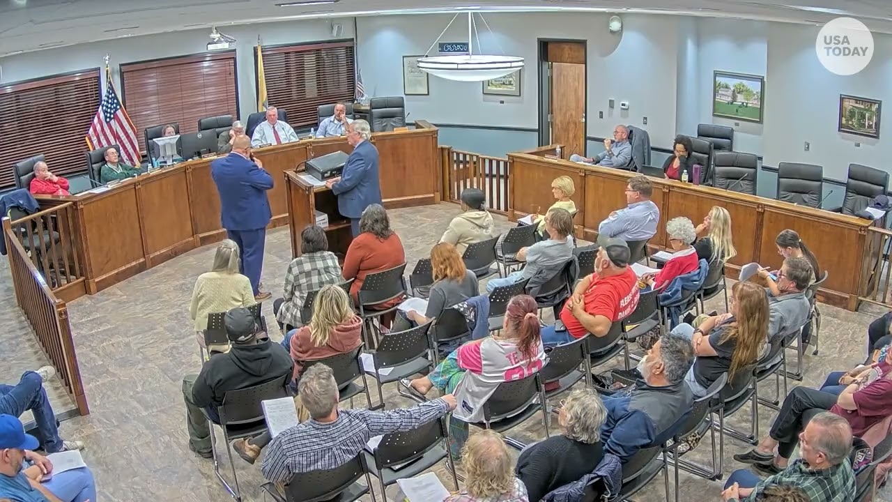 NJ meeting devolves after Pemberton Township mayor charges at critic; calls for resignation follow