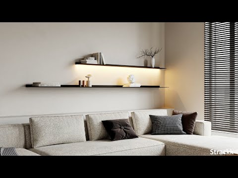 Floating Wall Shelves with LED Lighting in modern Home & Kitchens by Strackk #WallShelves #ledlight
