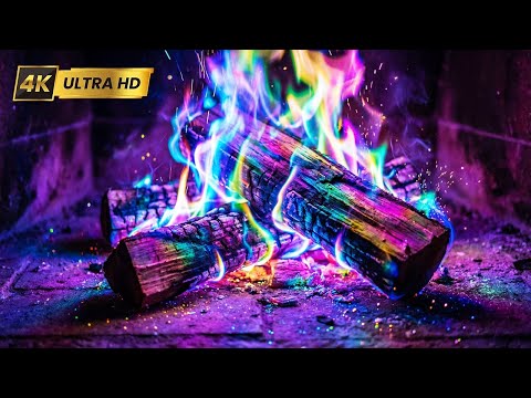 (No Ads) Rainbow Fireplace 4K UHD – 3 Hours Hypnotic Color-Changing Flames for Ultimate Relaxation!