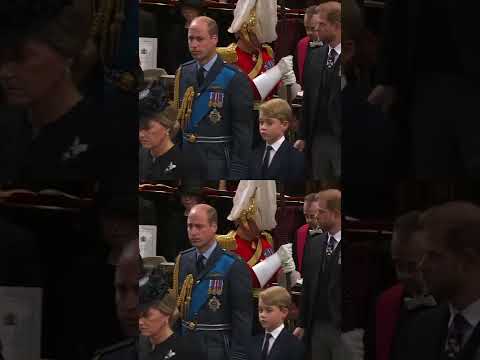 Prince George and Princess Charlotte Walk Behind Great-Grandmother's Coffin