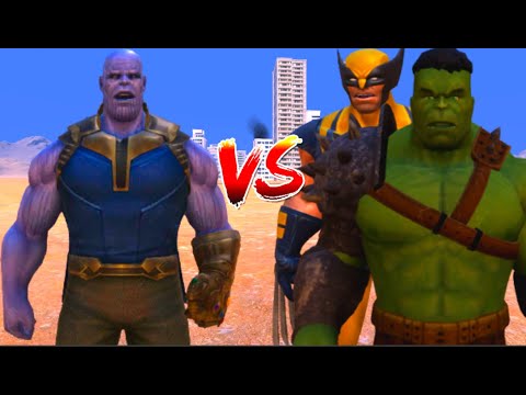 100 Thanos vs 1000 Wolverine and 1000 Hulk (Marvel vs Marvel)