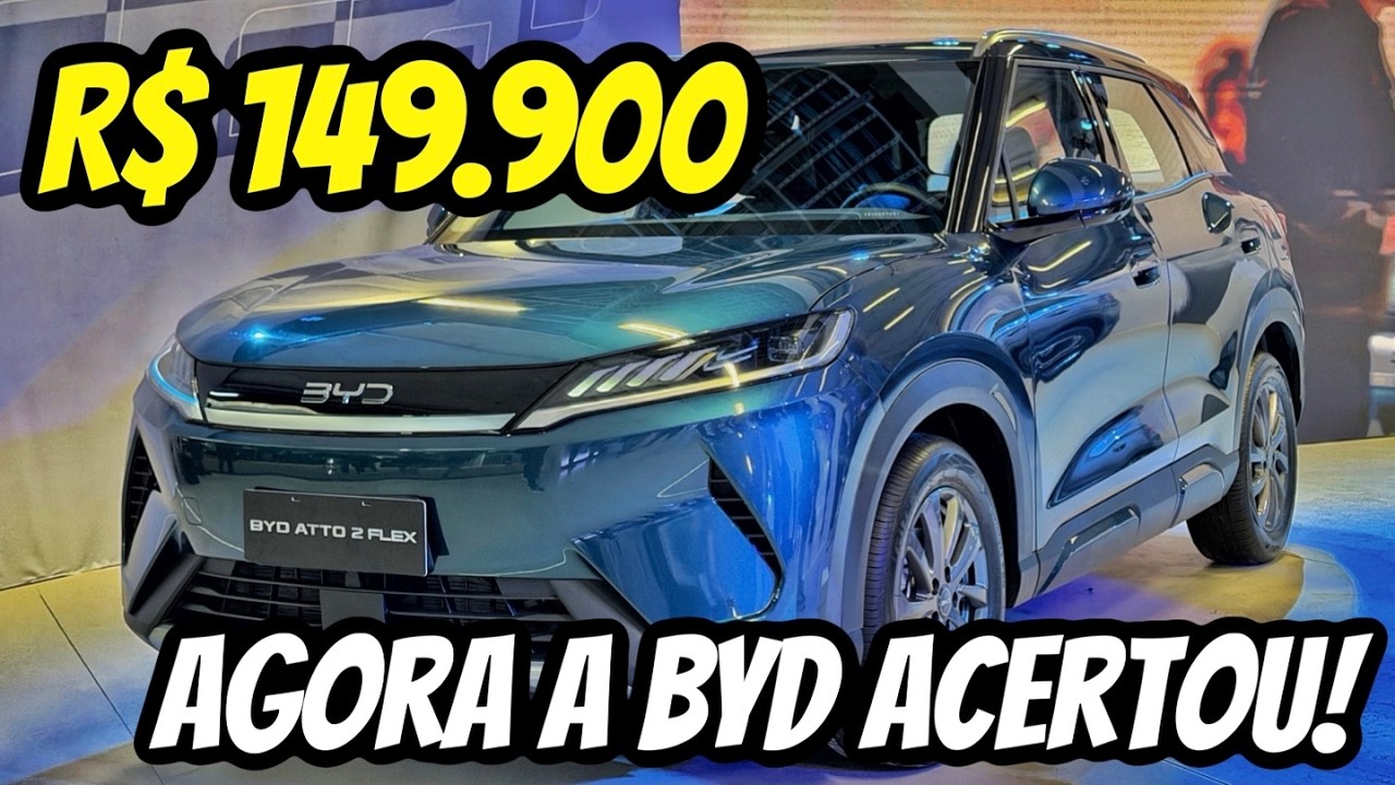 NOVO BYD ATTO 2 - R$ 149.990 E FAZ 1.000 KM COM UM TANQUE!