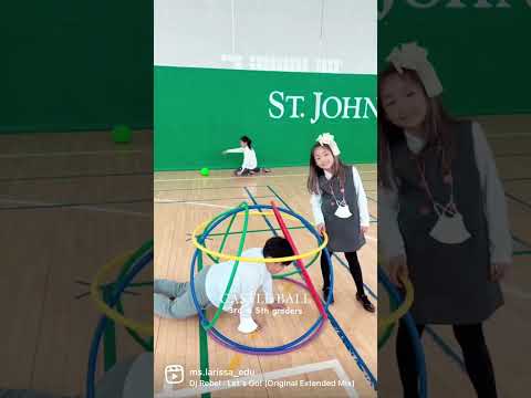 Castle Ball practice with grades 3 and 5 at SJA Jeju #sjajeju #physicaleducation #castleball