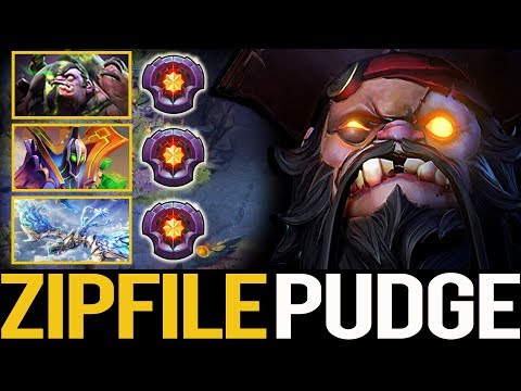 ZIPFILE PUDGE RANKED MATCHES!!! INSANE PARTY 3 MASTER TIER DESTROYED THE DIRE TEAM | Pudge Official