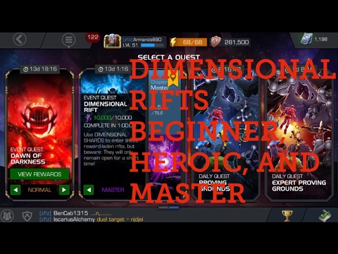 BEGINNER, HEROIC AND MASTER RIFT!! MARVEL Contest Of Champions!