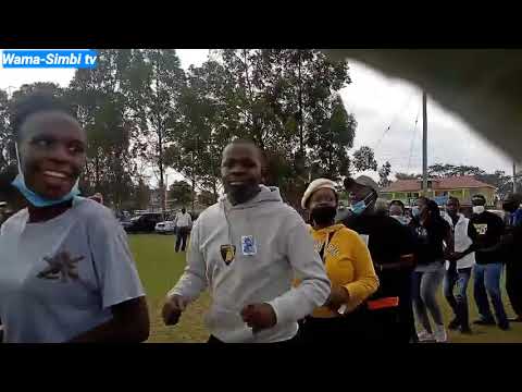Steve Kay performs his song "Mubili likobi" , during Storm's funeral, at KMTC ground, Bungoma town.