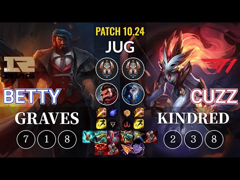 RNG Betty Graves vs T1 Cuzz Kindred Jungle - KR Patch 10.24