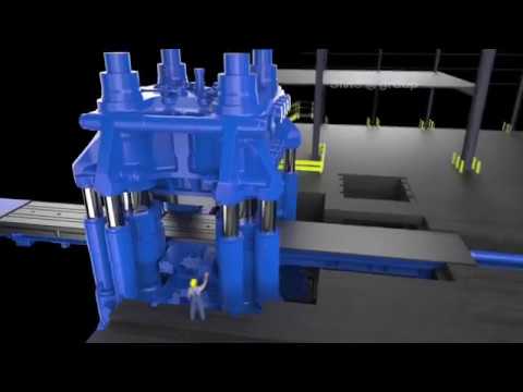 SMS group - Forging and pressing - Erection of the 540 MN pull-down press at Weber Metals