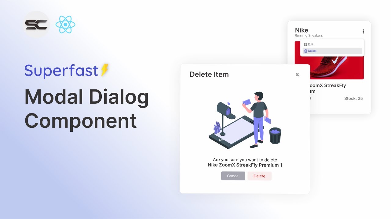 React Reusable Modal Component - Confirm Dialog React JS | React JS Tutorial