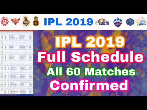 IPL 2019 - Final Schedule Of All 60 Matches Released & Confirmed | My Cricket Production | VIVO IPL