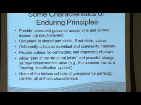 Video  of Don Burnett's Colloquium Talk 'From Ethics to Economics: A Jurisprudential Search for Enduring Principles.' Don Burnett is Dean, College of Law and Professor of Law.