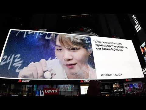 Hyundai x BTS Because of You 1-hour billboard at TimeSquare 22 Feb 2020