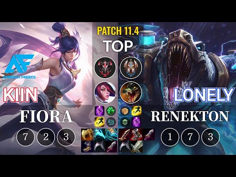 AF Kiin Fiora vs Lonely Renekton Top - KR Patch 11.4