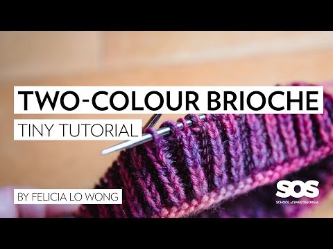 How to Knit Two-Colour Brioche in the Round // School of SweetGeorgia // Tiny Tutorial