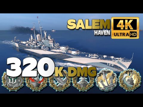 Cruiser Salem on map Haven, 319k damage - World of Warships