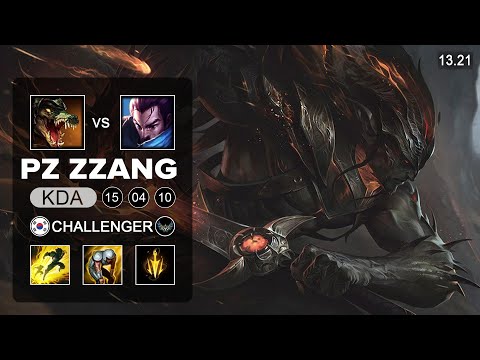 Pz ZZang Yasuo vs Renekton Mid - KR Challenger - Patch 13.21 Season 13