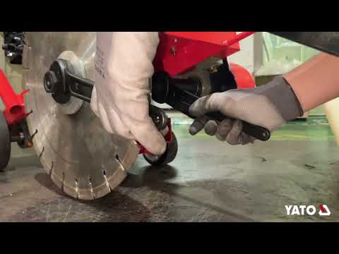Бензоріз по бетону на колесах з водою YATO двиг- 6к.с., диск- 30-35 см, глиб різу- 11см, вод бак-12л