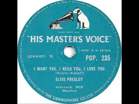 UK New Entry 1956 (111) Elvis Presley - I Want You, I Need You, I Love You