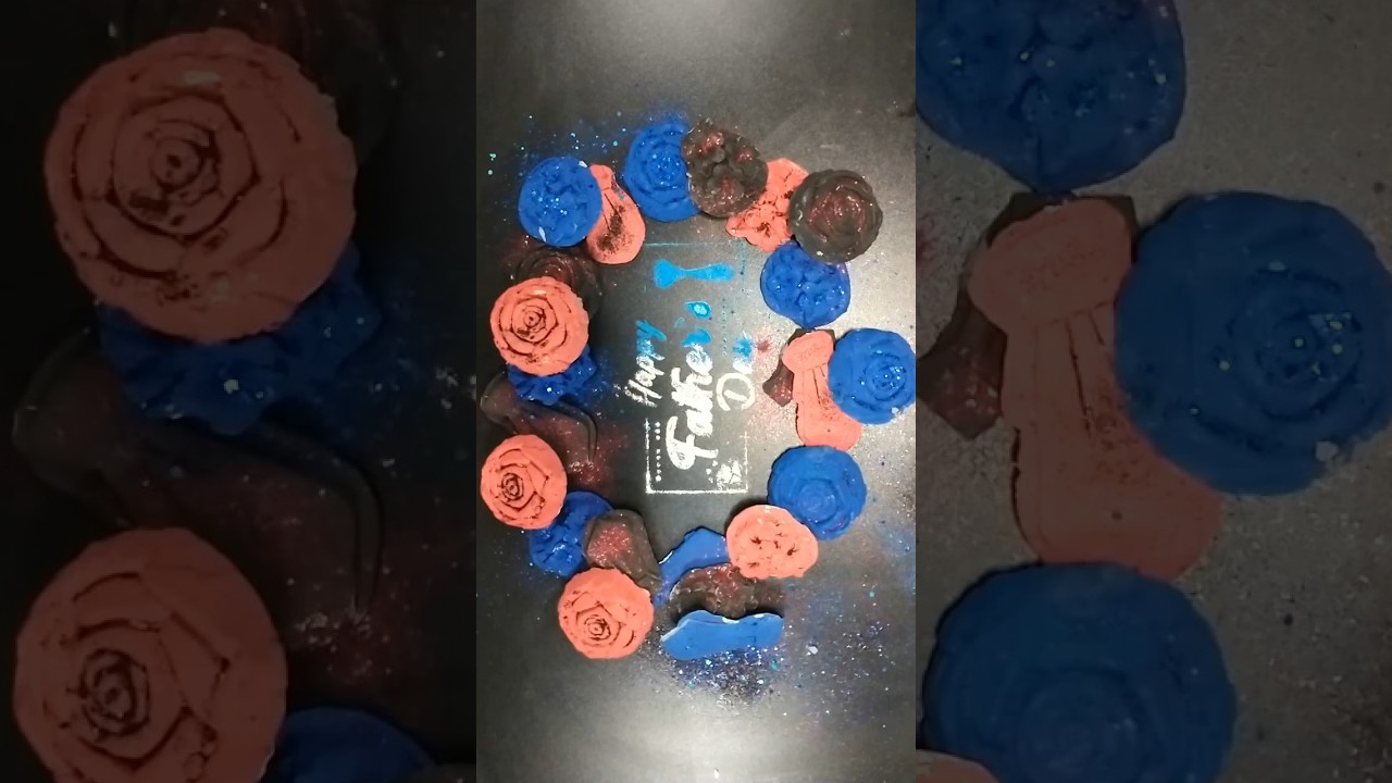 Father’s Day Crunch 💪 ASMR Chalk Tribute | Dads deserve their flowers, too 😊 ❤️🖤💙 #shorts