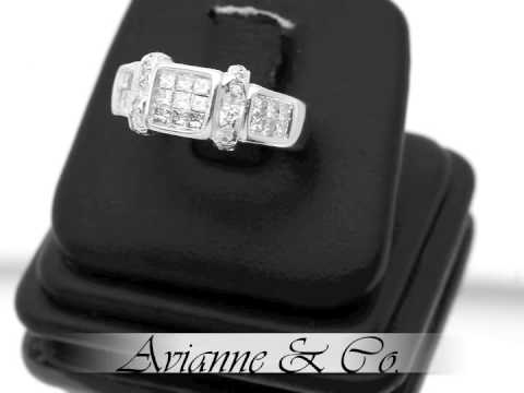 14K White Gold Diamond Engagement Ring 0.75 Ctw